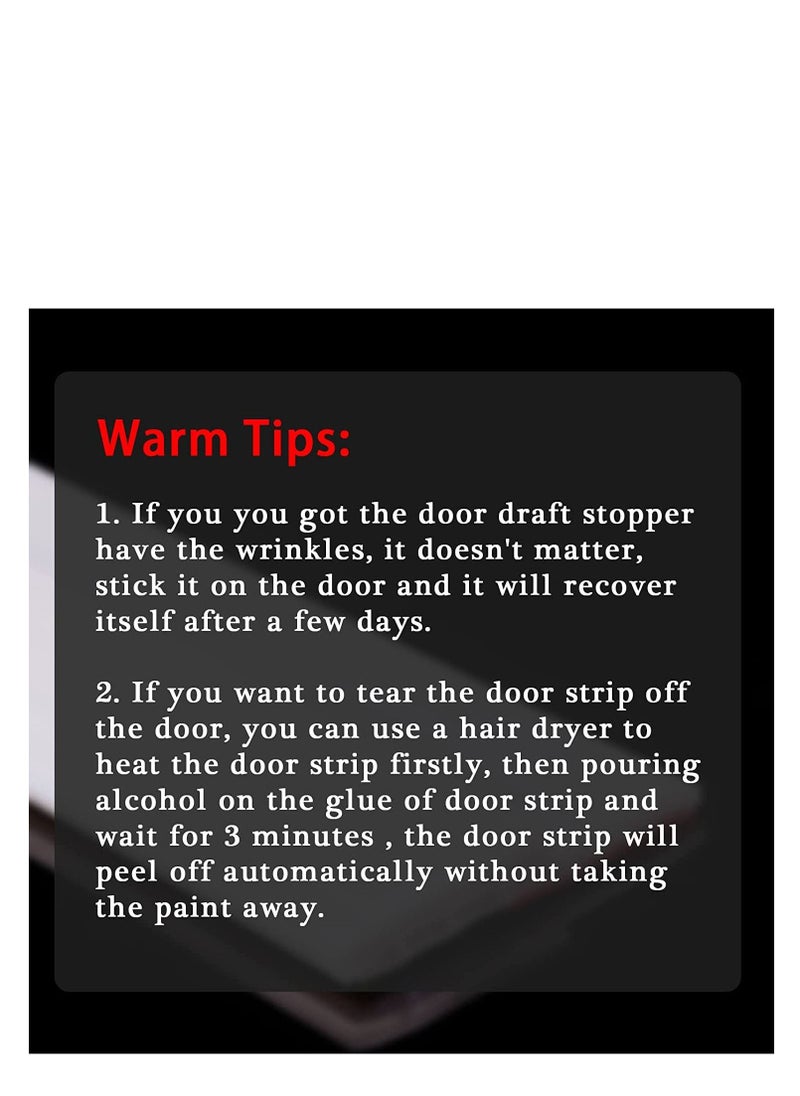 Y&D - Door Draft Stopper for Bottom of Weather Stripping Seal Strip Interior Against Drafts Dust Noise Animals 1M - Image 1