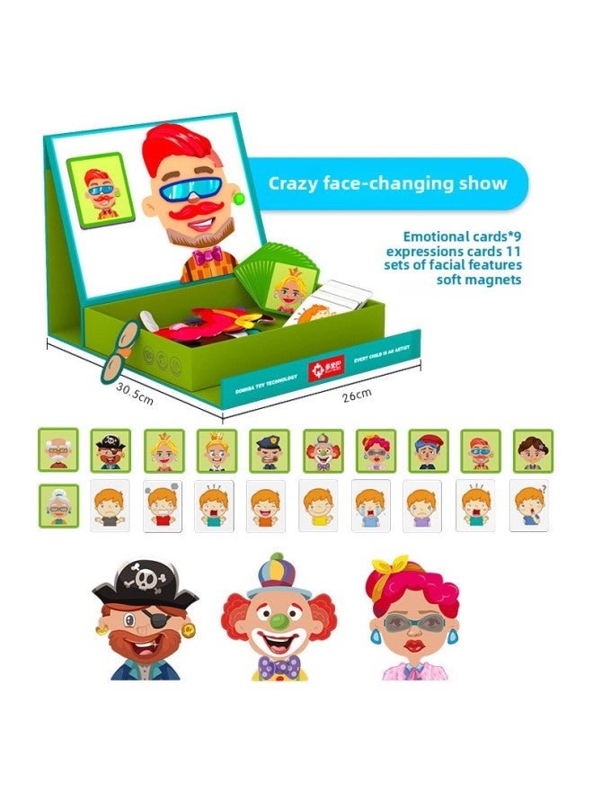 OEM Custom Magnetic Children's Jigsaw Puzzle Custom Early Childhood Toys Custom Paper Jigsaw Puzzle Custom Cartoon Jigsaw Puzzle-Color:Face Show Magnet (suitable For 2-5 Years Old Baby) Change Creative - Image 1