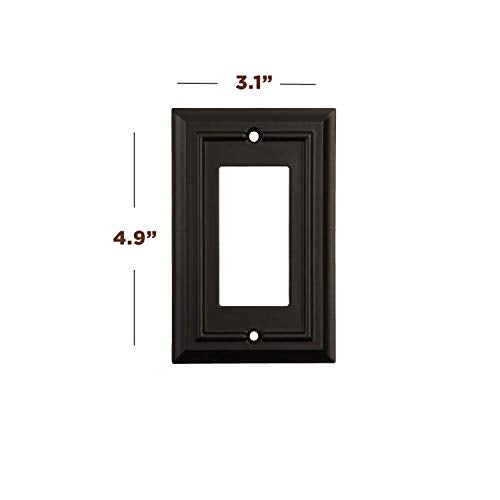 SLEEKLIGHTING Pack of 4 Wall Plate Outlet Switch Covers by SleekLighting | Black Architecture Wall plates| Variety of Styles: Rocker/Receptacle/Toggle / & Combo | Size: 1 Gang Decorator - Image 2