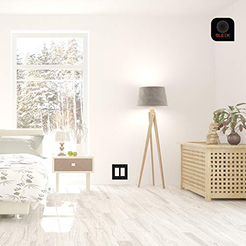 SLEEKLIGHTING Pack of 4 Wall Plate Outlet Switch Covers by SleekLighting | Black Architecture Wall plates| Variety of Styles: Rocker/Receptacle/Toggle / & Combo | Size: 1 Gang Decorator - Image 5