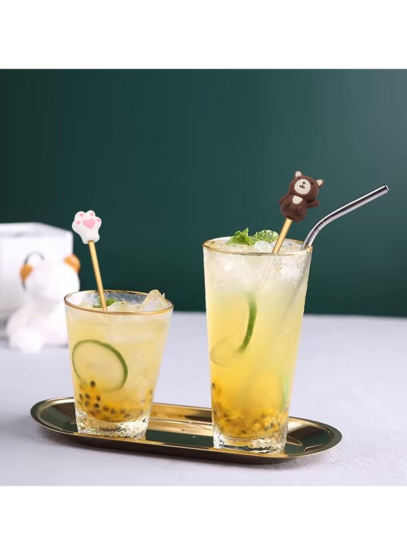 Selens A set of 6 gold-colored metal tea spoons with silicone cartoon people at the top for adults and children, home, work, and travel - Image 4