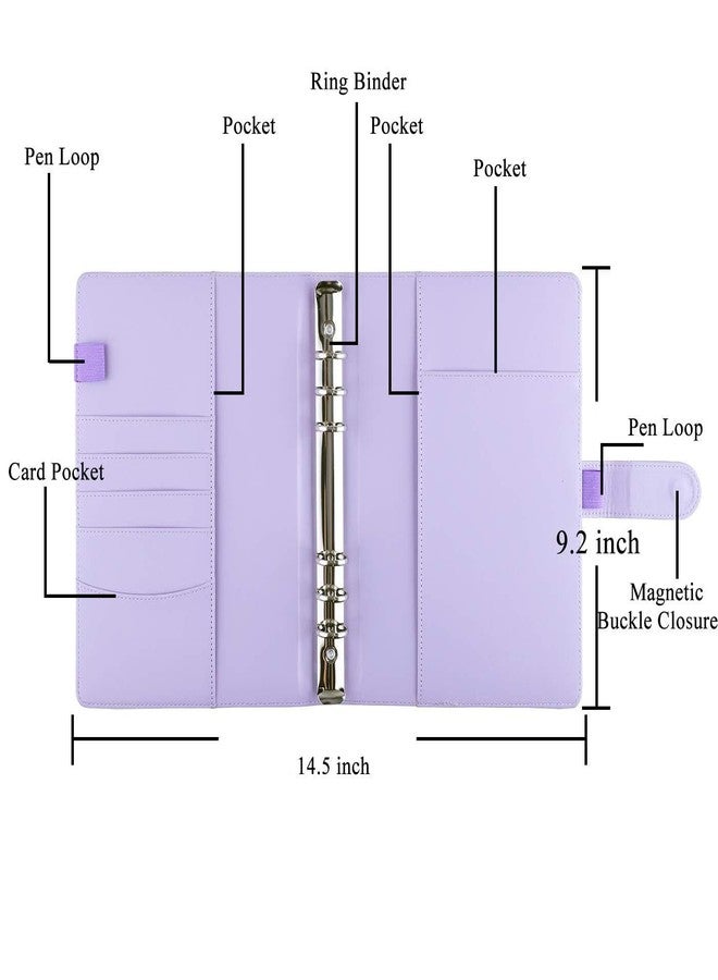 Careflection Kpop Photo Album Binder 6 Ring A5 Refillable PU Leather Binder Cover with Magnetic Closure for Fujifilm Instax Mini/Polaroid/Kpop Photocard - Purple, 21 x 15.5 cm - Image 5