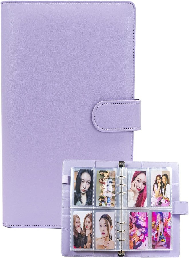Careflection Kpop Photo Album Binder 6 Ring A5 Refillable PU Leather Binder Cover with Magnetic Closure for Fujifilm Instax Mini/Polaroid/Kpop Photocard - Purple, 21 x 15.5 cm - Image 1