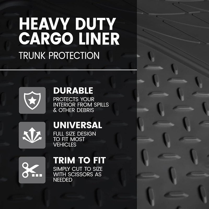 BDK -MT-785 Heavy Duty All Weather Cargo Mat, Trunk Protection to Fit and Durable HD Rubber Protection for Car, SUV, Sedan, Black - Image 2