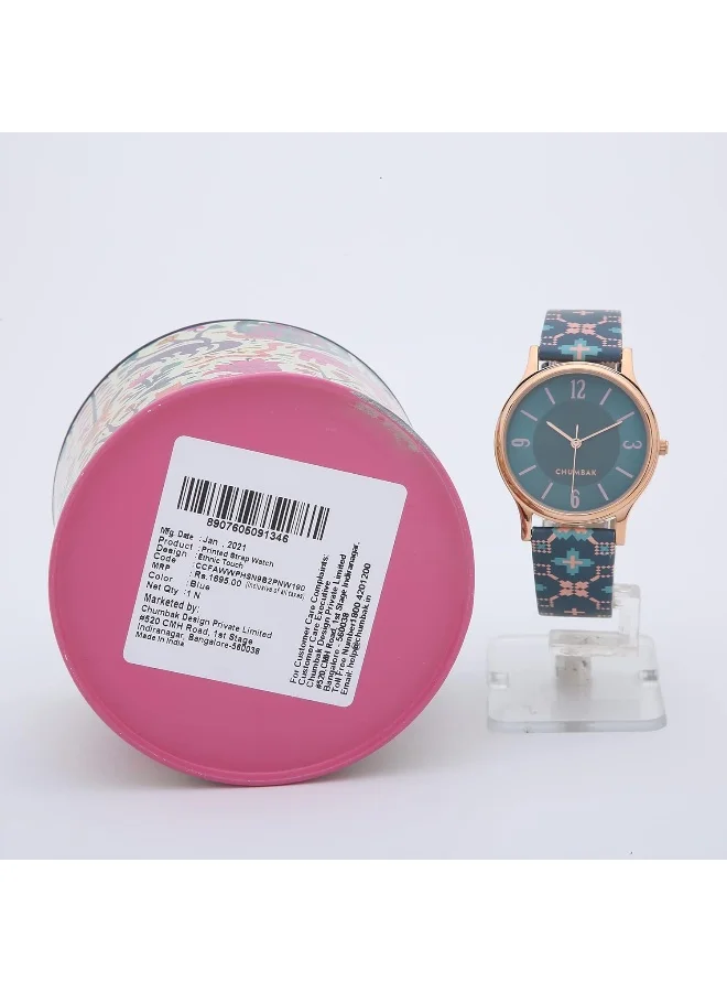 Chumbak TEAL by Chumbak Ethnic Touch Printed Strap Wrist Watch
