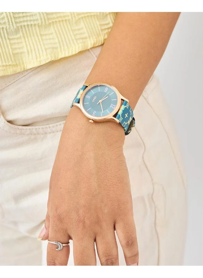 Chumbak TEAL BY CHUMBAK Printed Strap Women's Wrist Watch - Blue