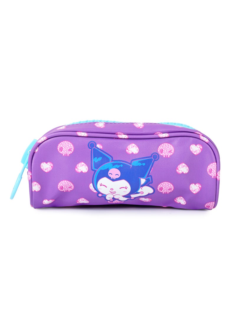 سانريو - حافظة قرطاسية بسحاب مقاس كبير كورومي - بنفسجي - Image 1