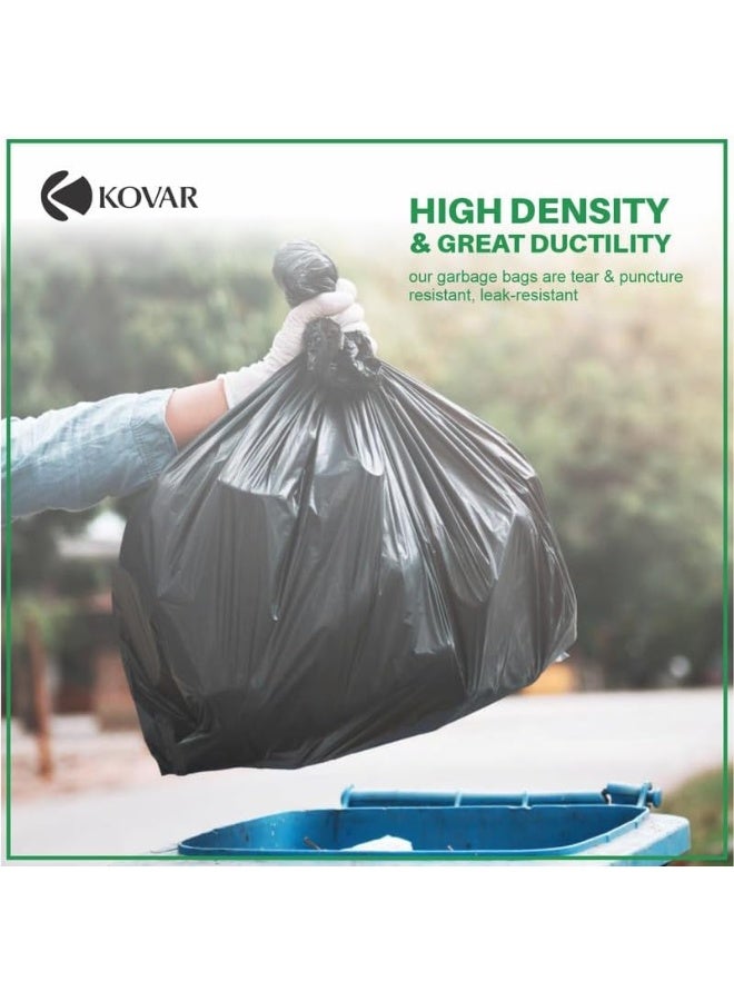 KOVAR Biodegradable & Antibacterial 75 Gallon Garbage Bags | Plastic Trash Bags | Leak-Proof Bin Bags for Wet & Dry Waste | 20 Pcs with 2-Pack Roll Set | Waste Bag for Indoor & Outdoor | 120cm x 140cm - Image 3