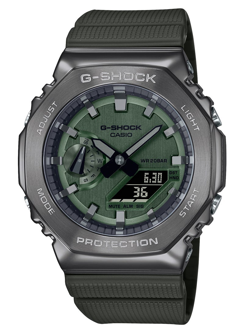 Analog-Digital Silicone Strap Water Resistant Watch GM-2100B-3A