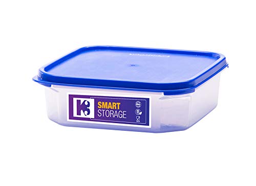 K3 Magnum Square Smart Storage Plastic Container -Blue (1.3 LTR (Pack of 3)) - Image 2