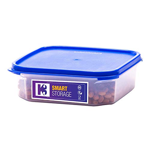 K3 Magnum Square Smart Storage Plastic Container -Blue (1.3 LTR (Pack of 3)) - Image 3