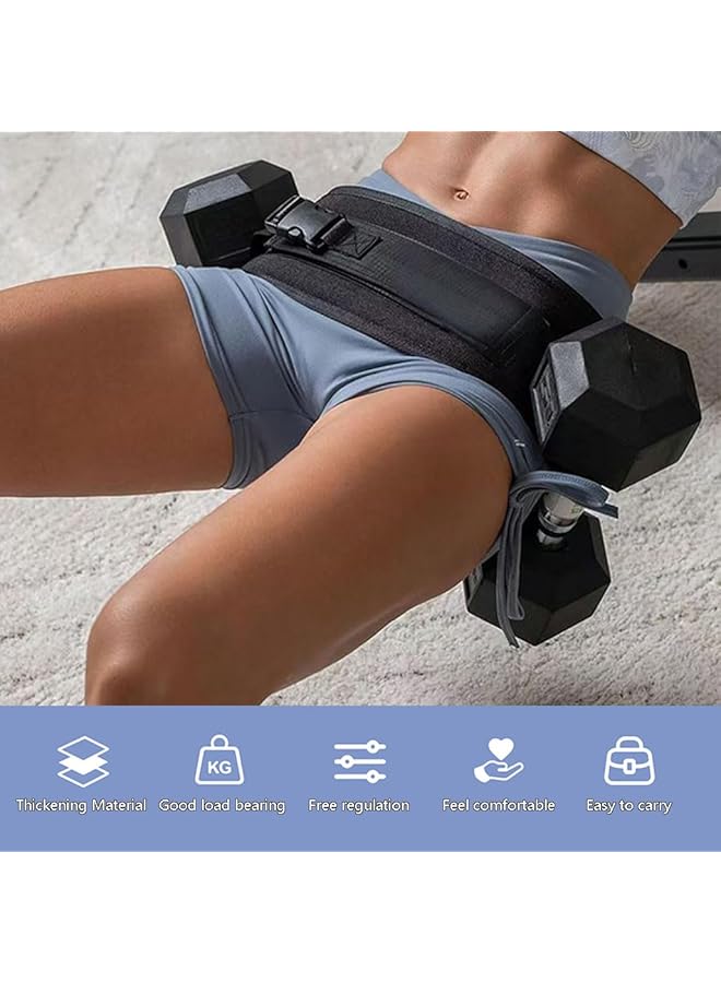 Goodern Hip Thrust Belt Comfortable Exercise Hip Push Band for Dumbbells Kettlebells Adjustable Glute Trainer with Extra Padding Enhanced Safety for Effective Glute Workouts at Home or Gym  - Image 2