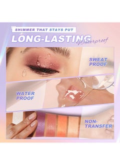 SACE LADY SACE LADY Liquid Eyeshadow, Lasting Pigmented Waterproof Eye Glitter Makeup Cream, Metallic Smooth Eye Shadow Eyeliner Cosmetics, 0.12Fl Oz (#06)  - Image 4