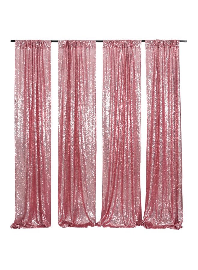 Poise3EHome Fuchsia Pink Sequin Backdrop Curtains, 4 Panels Sequin Backdrop, 2FTx8FT Sequin Curtains for Party Wedding Sequence Backdrop(Fuchsia Pink, 4 pcs-2ftx8ft) - Image 1