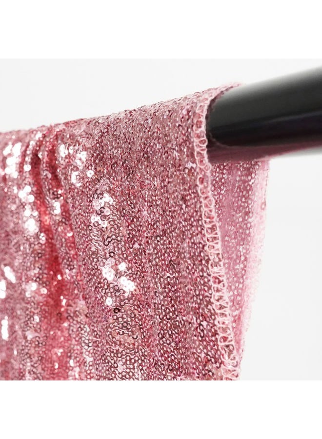 Poise3EHome Fuchsia Pink Sequin Backdrop Curtains, 4 Panels Sequin Backdrop, 2FTx8FT Sequin Curtains for Party Wedding Sequence Backdrop(Fuchsia Pink, 4 pcs-2ftx8ft) - Image 4