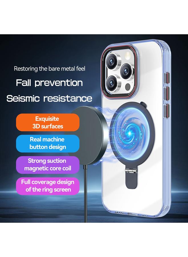 Zaboon Case For iPhone 13 Pro Crystal TPU Hybrid PC MagSafe Holder Phone Case - Image 5