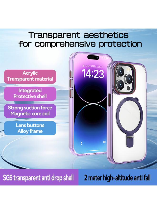 Zaboon Case For iPhone 13 Pro Crystal TPU Hybrid PC MagSafe Holder Phone Case - Image 2