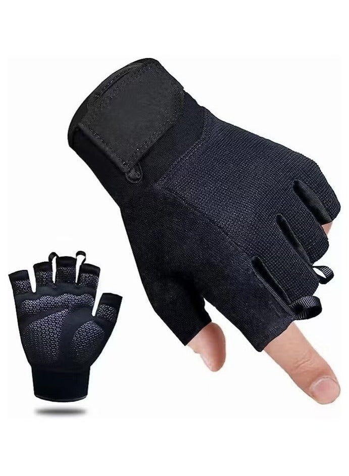 ماسكابوني قفازات رياضية مريحة مقاومة للانزلاق ومقاومة للتآكل وقفازات رياضية قابلة للتنفس وقفازات رفع الأثقال, أسود - Image 1