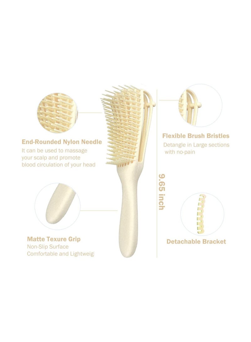 ORiTi Flexi Detangling Brush Hair Detangler Brush for Curly Hair Wet Thick Hair, Beige - Image 3