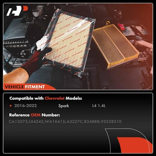 A-Premium Engine Air Filter Compatible with Chevrolet Spark 2016 2017 2018 2019 2020 2021 2022, 1.4L, Replace# 95238310 - Image 5