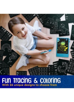 BUNMO Doodle Board + 26 Unique Templates - Draw, Color & Write With Insertable Tracing Templates - Learn To Write Letters & Numbers - Creative Fun - Kids Drawing Tablet For Kids - Kids Drawing Board  - Image 4
