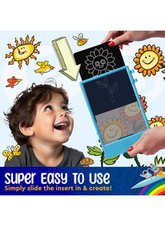 BUNMO Doodle Board + 26 Unique Templates - Draw, Color & Write With Insertable Tracing Templates - Learn To Write Letters & Numbers - Creative Fun - Kids Drawing Tablet For Kids - Kids Drawing Board  - Image 2