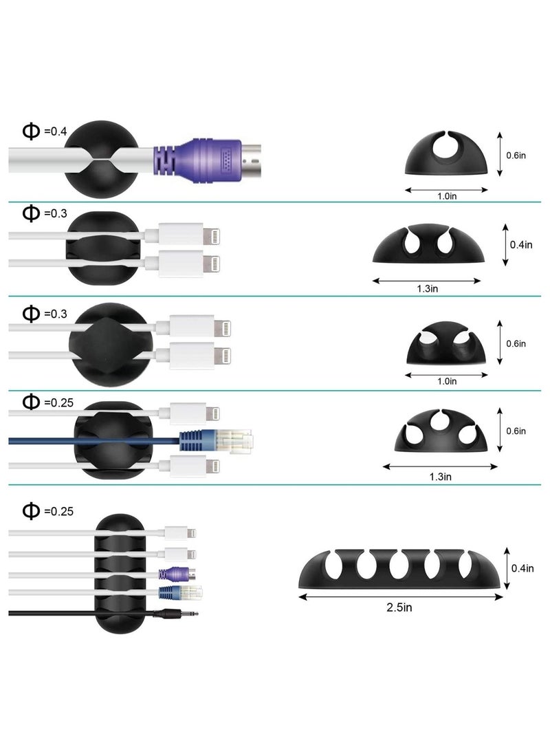Coralblue Coralblue Cable Management Kit for Home and Office organization - The Bundle of 274 pieces includes Cable clips - Cable ties - Cable holders for Power Cord - USB and Desktop cables  - Image 4