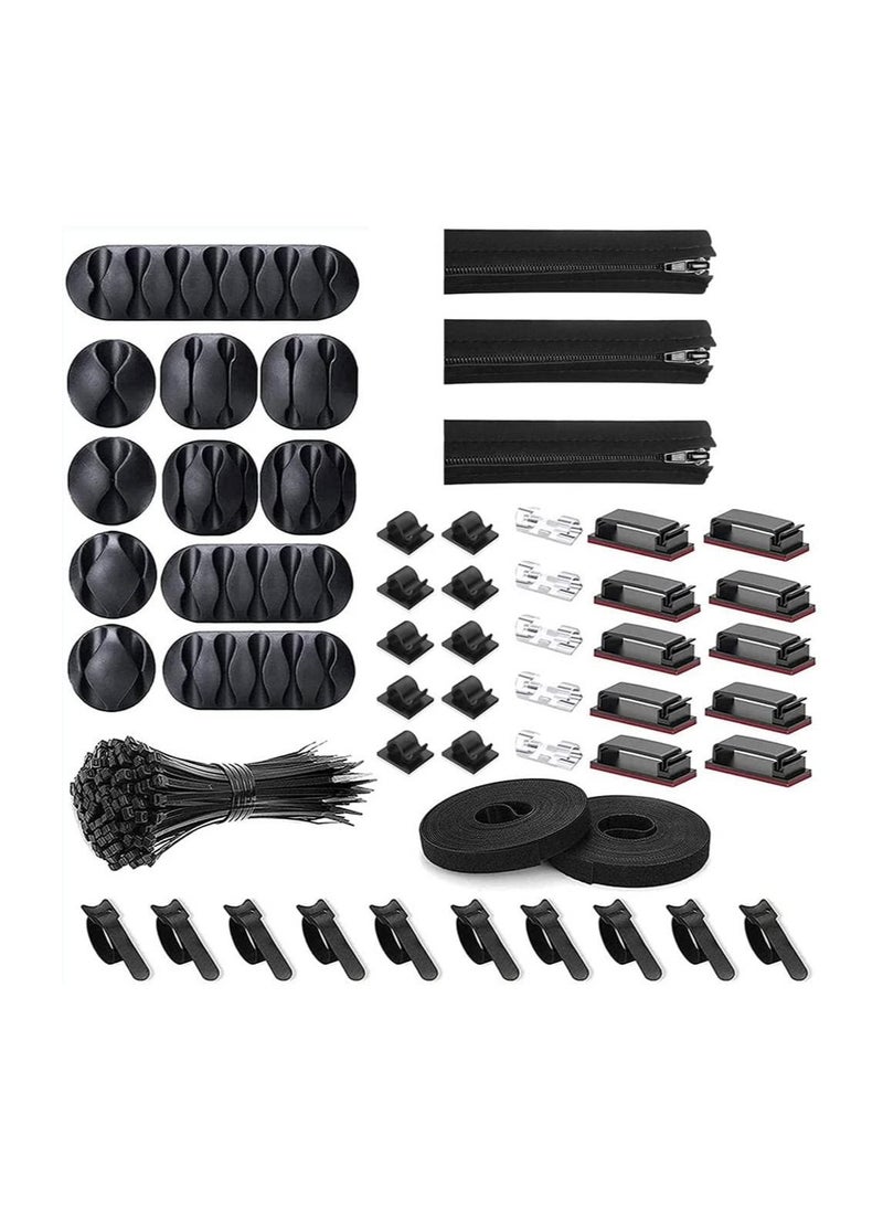 Coralblue Coralblue Cable Management Kit for Home and Office organization - The Bundle of 274 pieces includes Cable clips - Cable ties - Cable holders for Power Cord - USB and Desktop cables  - Image 1