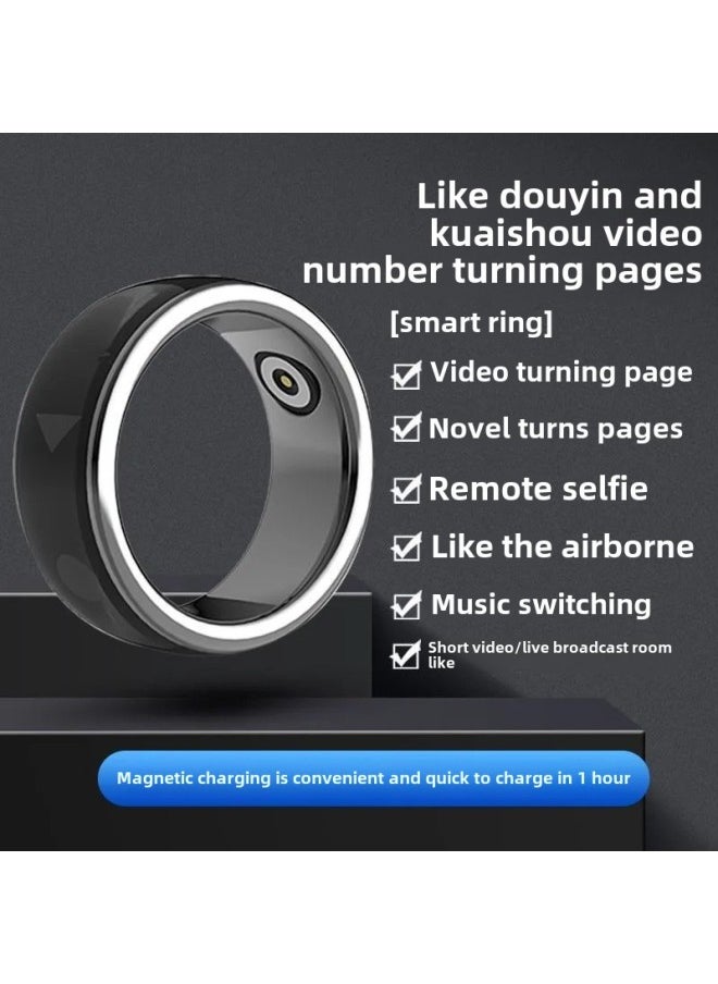 Generic Smart Ring Remote Control For Shake Short Video Page Flip Praise Mute Novel Reading Controller Portable-Colour:Technology Ring Size 10 Finger Circumference 62.1mm  - Image 1