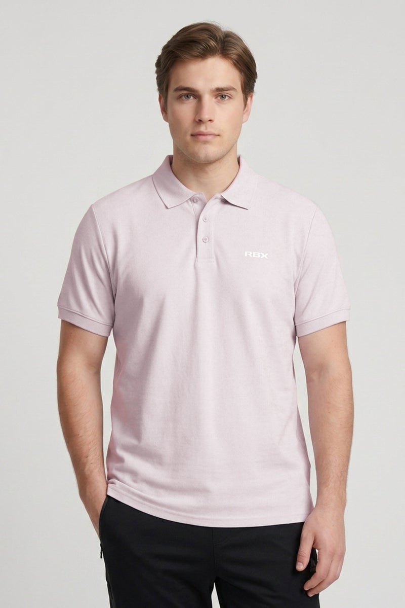 RBX Men Sportswear Fit Short Sleeve Outdoor Polo Shirt, Light Grey - Image 1