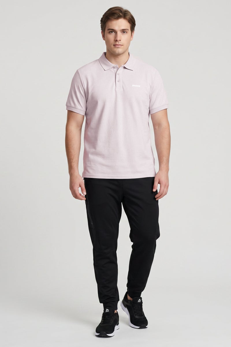 RBX Men Sportswear Fit Short Sleeve Outdoor Polo Shirt, Light Grey - Image 2