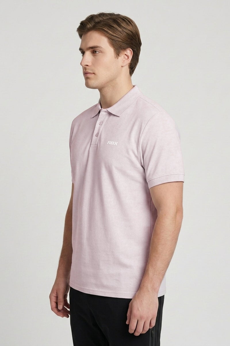 RBX Men Sportswear Fit Short Sleeve Outdoor Polo Shirt, Light Grey - Image 3