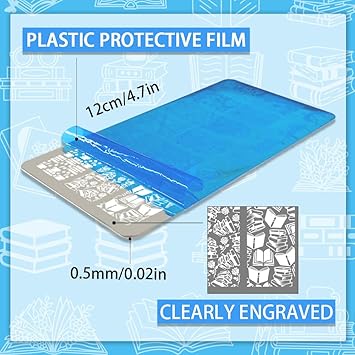 PH PandaHall 3 قطع لوحة طباعة أظافر قراءة كتاب موضوع عشاق الكتب قوالب فن الأظافر صور الأظافر بومة زهرة قوالب فن الأظافر للنساء تخرج مدرسة DIY طباعة 12x6 سم - Image 2