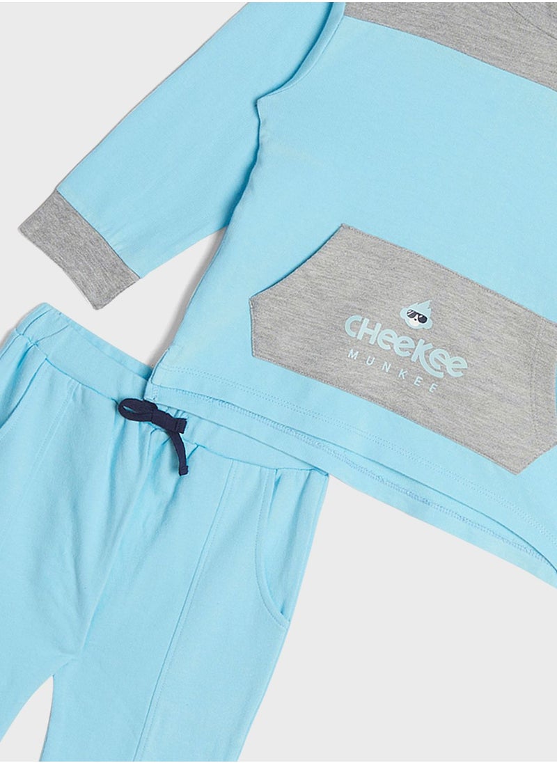 Cheekee Munkee - Kids Colour Block Hoodie - Image 1
