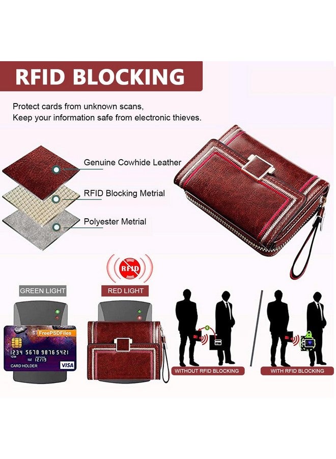 PALAY® Women Purse PU Leather Wallet Card Bag for Women RFID Card Bag Vintage Burgundy Red Women Wallet Clutch Bag Gift for Women - Image 5