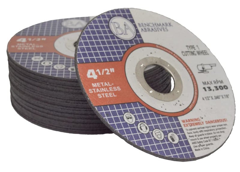 Benchmark Abrasives Grinder Cut Off Wheels 4 1/2 Inch Aluminum Oxide Thin Type 1 Angle Grinder Cutting Disc for Metal & Stainless Steel - .040" Thick 7/8" Arbor, Fast Grinder Cutting Wheel - 25 Pack - Image 3