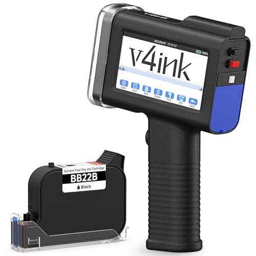 v4ink BENTSAI Handheld Inkjet Printer BT-HH6105B2 Portable TIJ Handheld Printer with 12.7mm Print Height for Batch Number Date Logo QR Code Barcode Picture Printing on Any Surfaces - Image 1