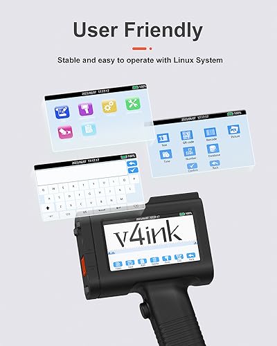 v4ink BENTSAI Handheld Inkjet Printer BT-HH6105B2 Portable TIJ Handheld Printer with 12.7mm Print Height for Batch Number Date Logo QR Code Barcode Picture Printing on Any Surfaces - Image 5