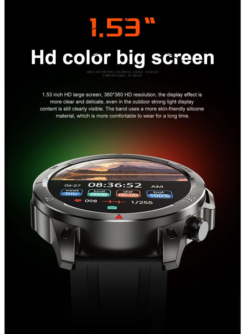 RollsTimi  Smart Call Sports Watch ‌153" HD Screen Multi - Dimensional Health Monitoring IP67 Waterproof 410mAh Battery(Black) - Image 4