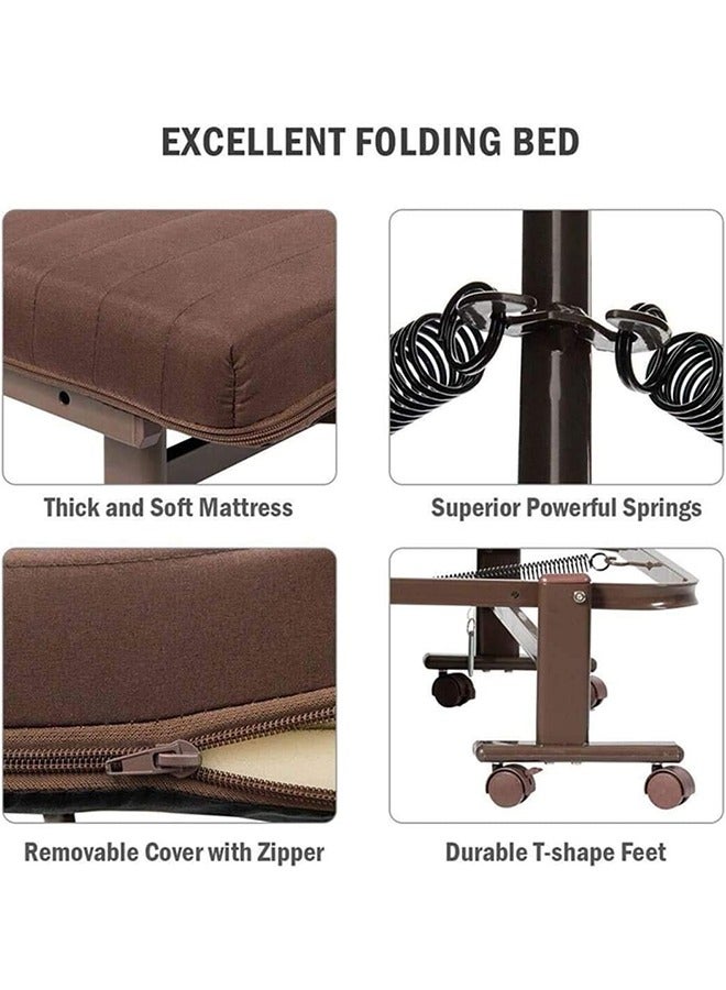 Generic Senior Folding Bed Single Bed Office Lounge Chair Lunch Bed Napping Folding Bed Accompanying Simple Portable Military Bed  - Image 5