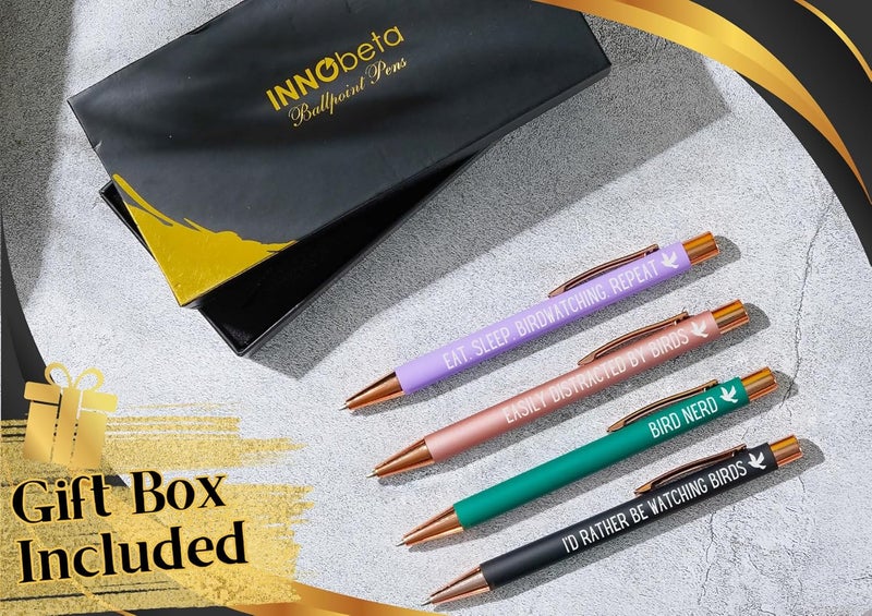 INNObeta InnoBeta Bird Watching Gifts Ballpoint Pen Set of 4  Perfect Lover Gift Idea for Women on Birthday and Christmas - Image 3