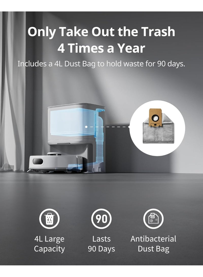 SwitchBot K10+ Pro Robot Vacuum Self Emptying for 90 Days Hands-Free, Super Quiet Mini Robotic Vacuum Cleaner with High Suction Power - Image 4