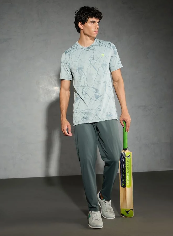 تكنوسبورت Technosport Men Solid Relaxed Fit Trackpants