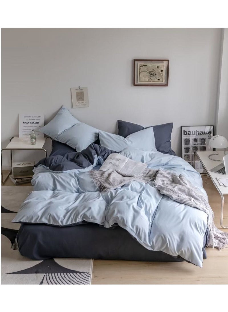 Generic High Quality 6Pcs Bedding Set Solid Color Luxury Bedding Duvet Cover Set King Size Bed Set King Size Set 