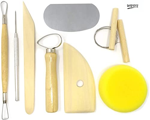 worison Professional Pottery Tools Kit For Clay Pottery Sculpting, Scarping, Cutting, Fine Detailing, Smoothening, Shaping And Trimming (Pack Of 19 Tools), Beige - Image 5