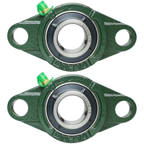 SACKORANGE 2 Pack UCFL20516 Pillow Block Bearing Flange Mount Ball Bearing Unit 1 Bore 2Bolt Flange Self Aligning Cast Iron Housing Set Screw Locking Style Flange Pillow Block Bearing UCFL205 - Image 1
