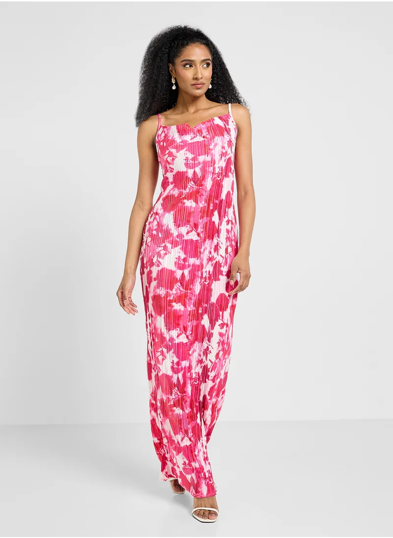 جينجر Strappy Floral Bodycon Maxi Dress