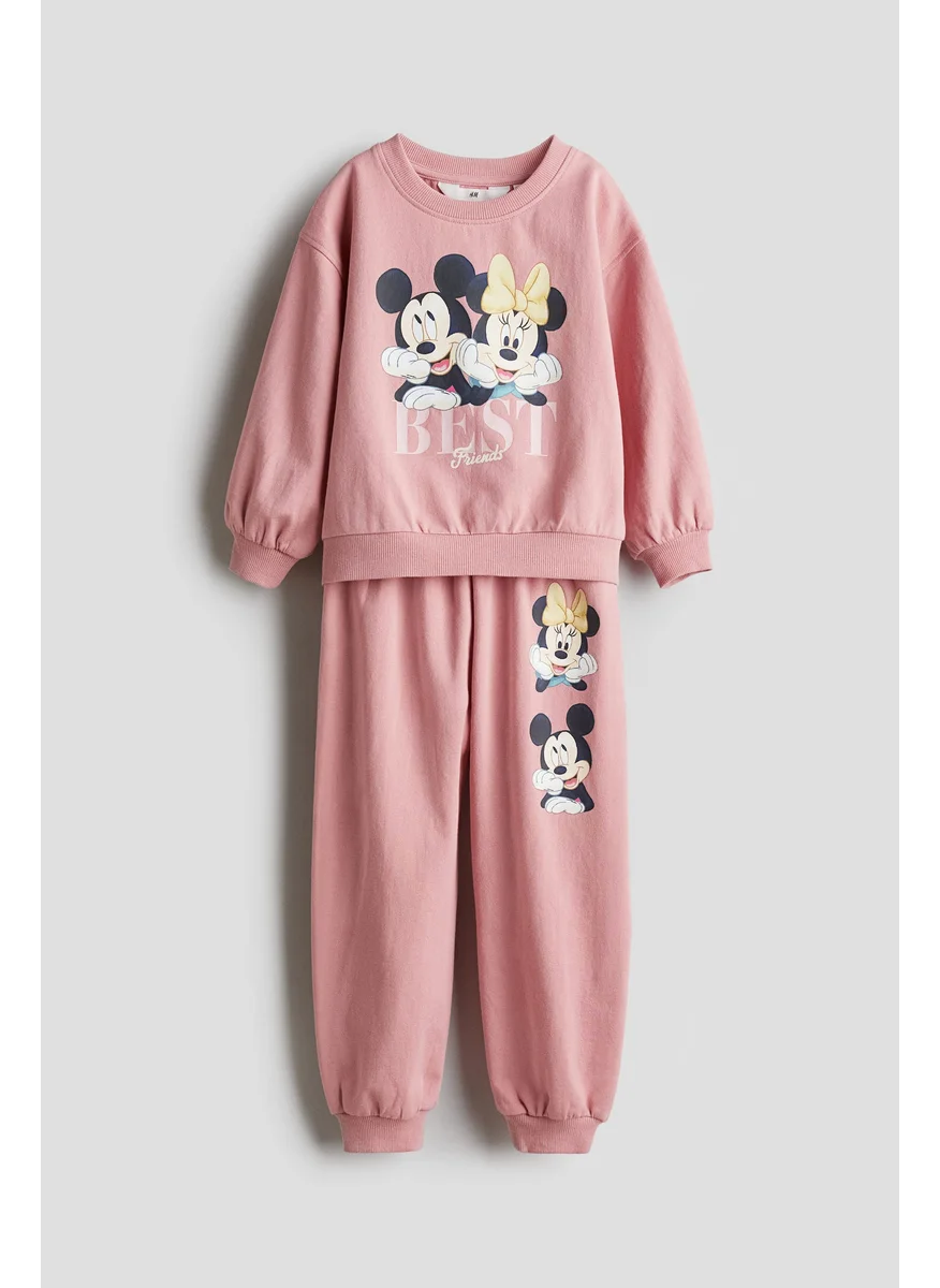 H&M 2-Piece Printed Sweatshirt Set