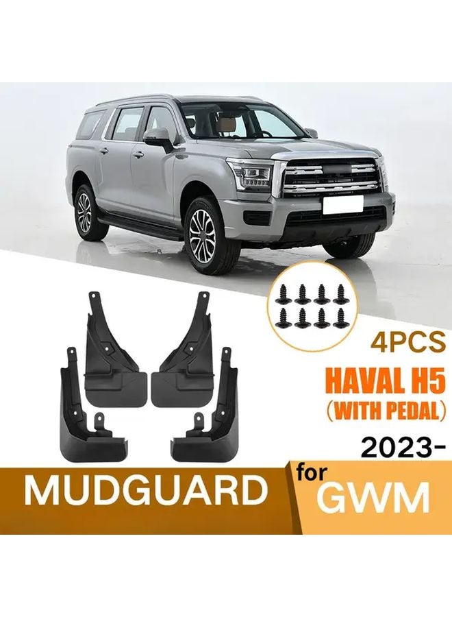 4 قطع مرابيع سيارات سوداء لـ Great Wall Haval H5 مع دواسة بدال واقية من الطين والأتربة ثقيلة الواجب - Image 2