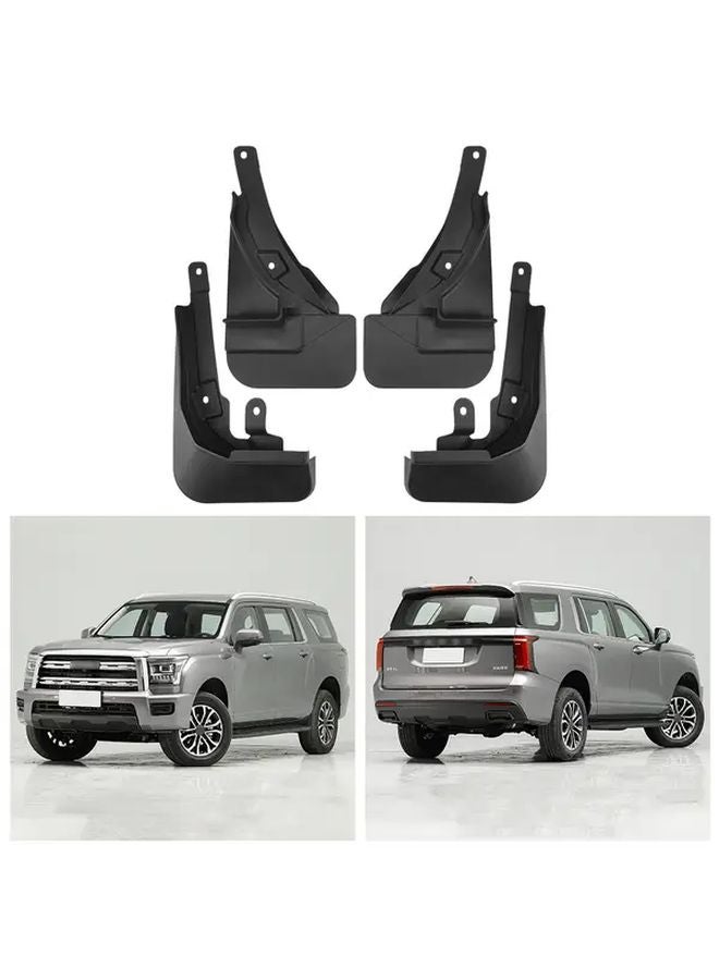 4 قطع مرابيع سيارات سوداء لـ Great Wall Haval H5 مع دواسة بدال واقية من الطين والأتربة ثقيلة الواجب - Image 3